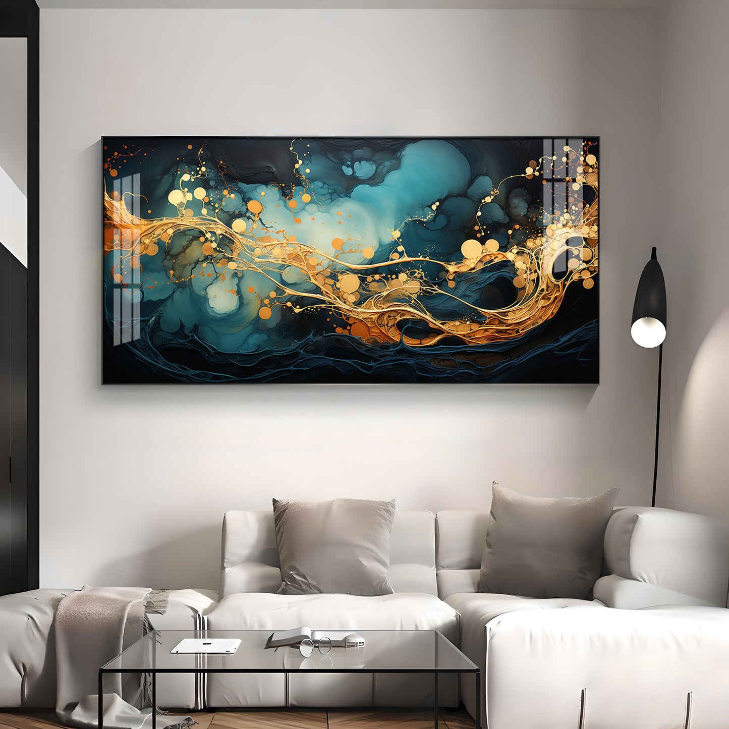 Abstract Colorful Background With Liquid Shapes Premium Acrylic Horizontal Wall Art