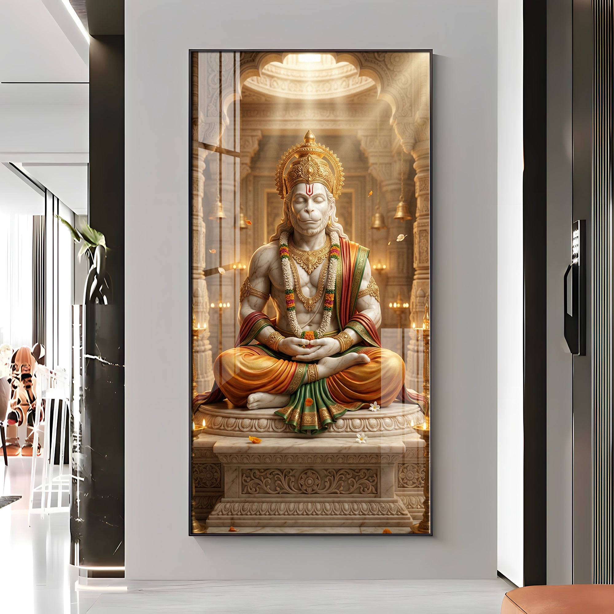 Divine Hanuman Ji Essence Premium Acrylic Vertical Wall Art