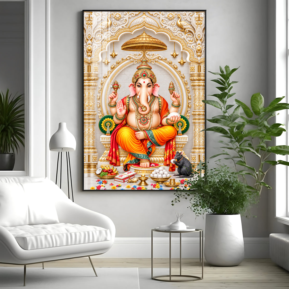 Siddhivinayak Premium Acrylic Vertical Wall Art