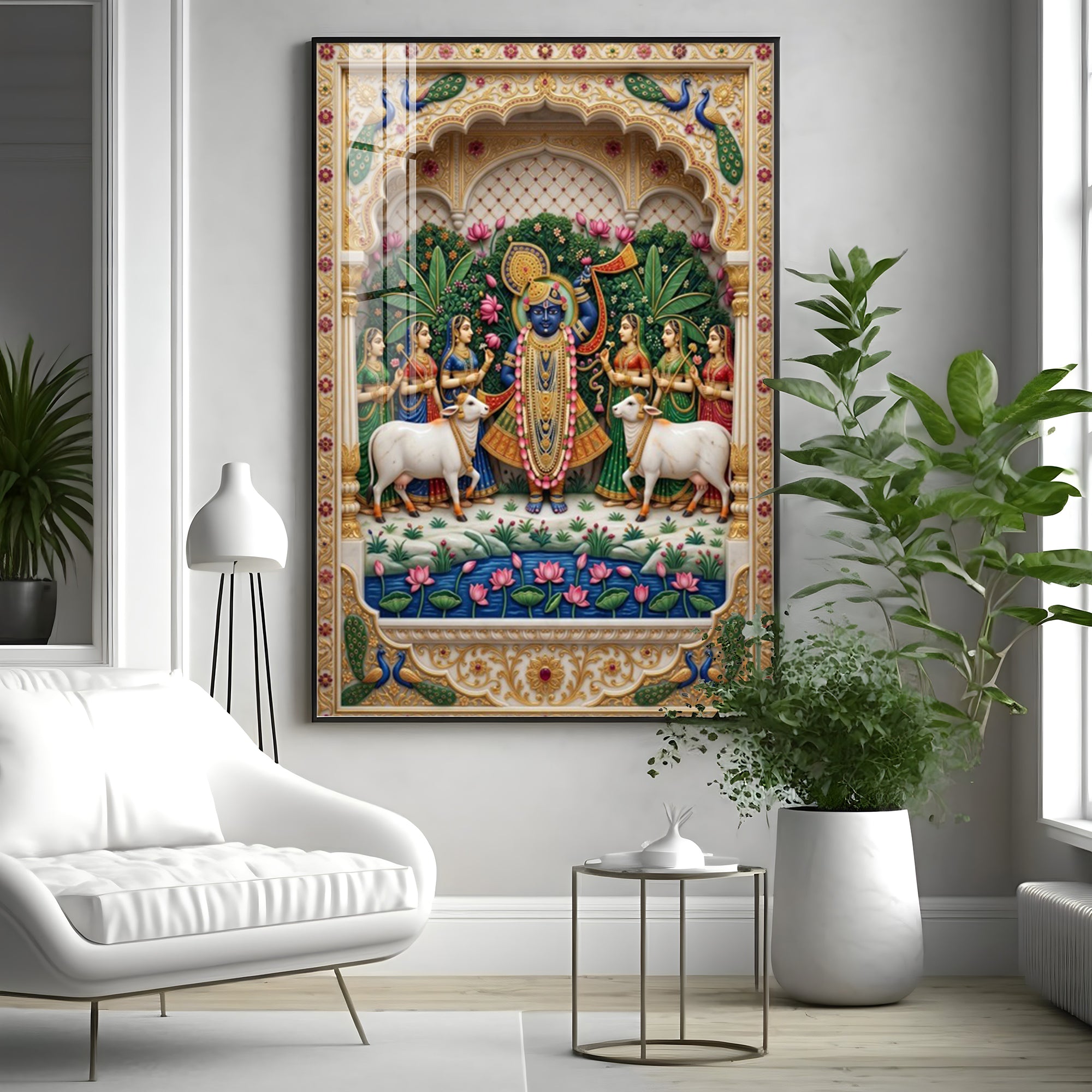 Lord Shrinathji Premium Acrylic Vertical Wall Art