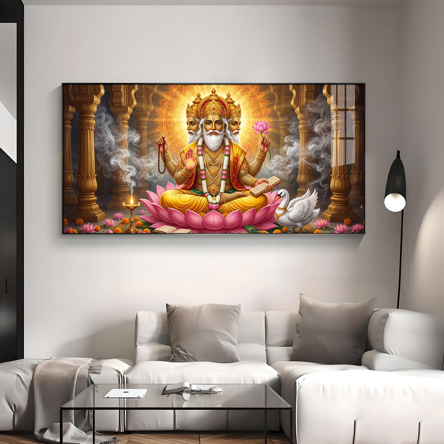 Depiction Of Lord Brahma Premium Acrylic Horizontal Wall Art