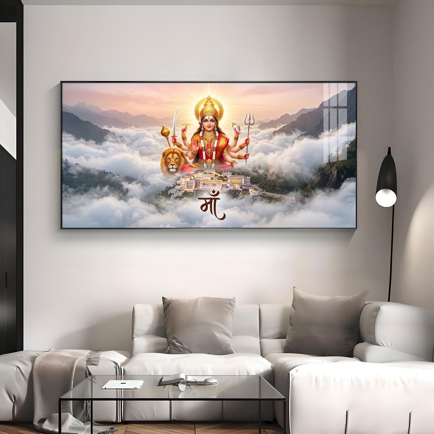 Goddess Vaishno Devi Temple Premium Acrylic Horizontal Wall Art