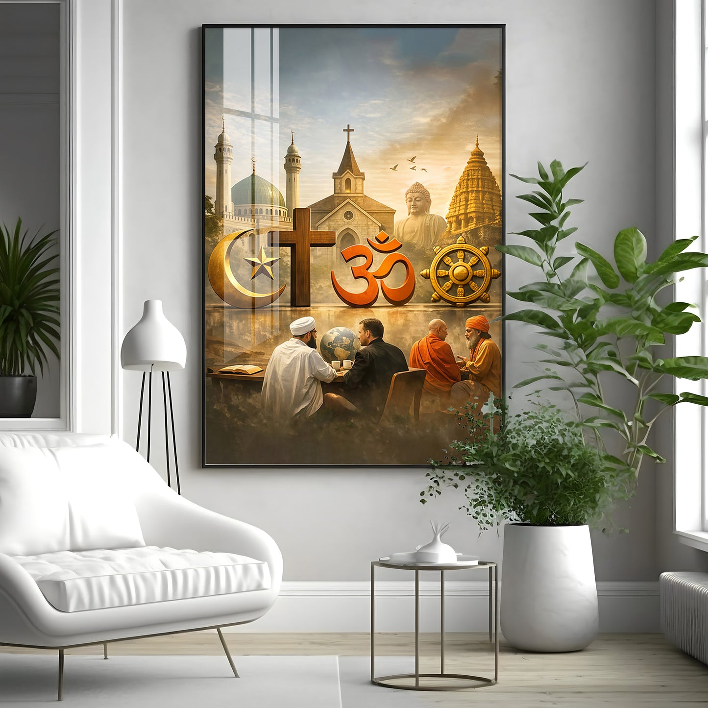 Religion Symbols Premium Acrylic Vertical Wall Art