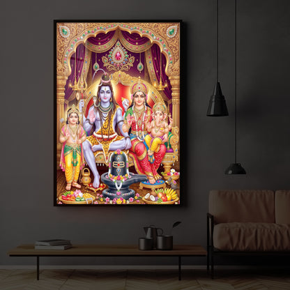 Namah Shivay Modern Luxury Backlight Vertical Wall Art