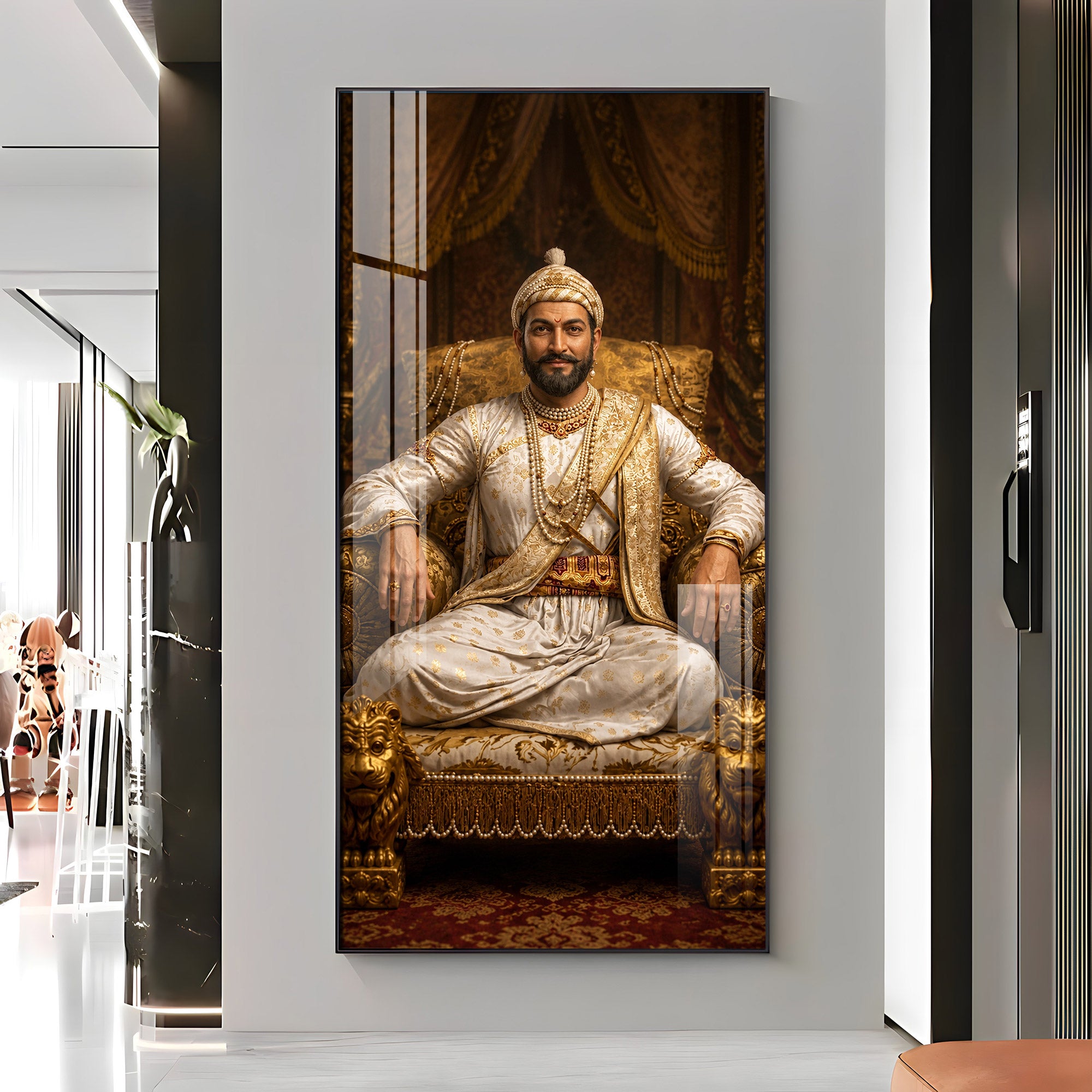 Maratha King Shivaji Maharaj Premium Acrylic Vertical Wall Art
