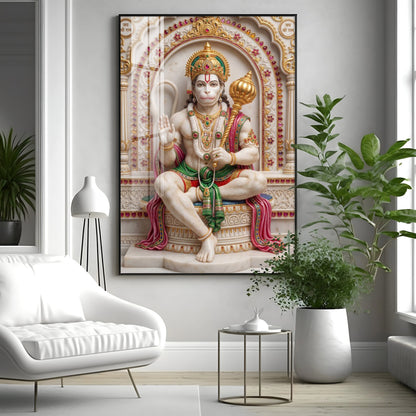 Peaceful Presence Bajarang Bali Premium Acrylic Vertical Wall Art