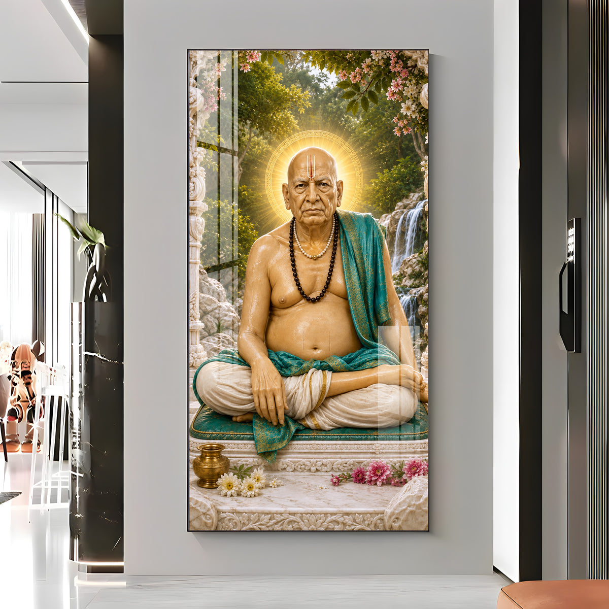 Samarth Maharaj Meditating Premium Acrylic Vertical Wall Art