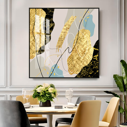 Abstract Gold & Black Premium Acrylic Square Wall Art