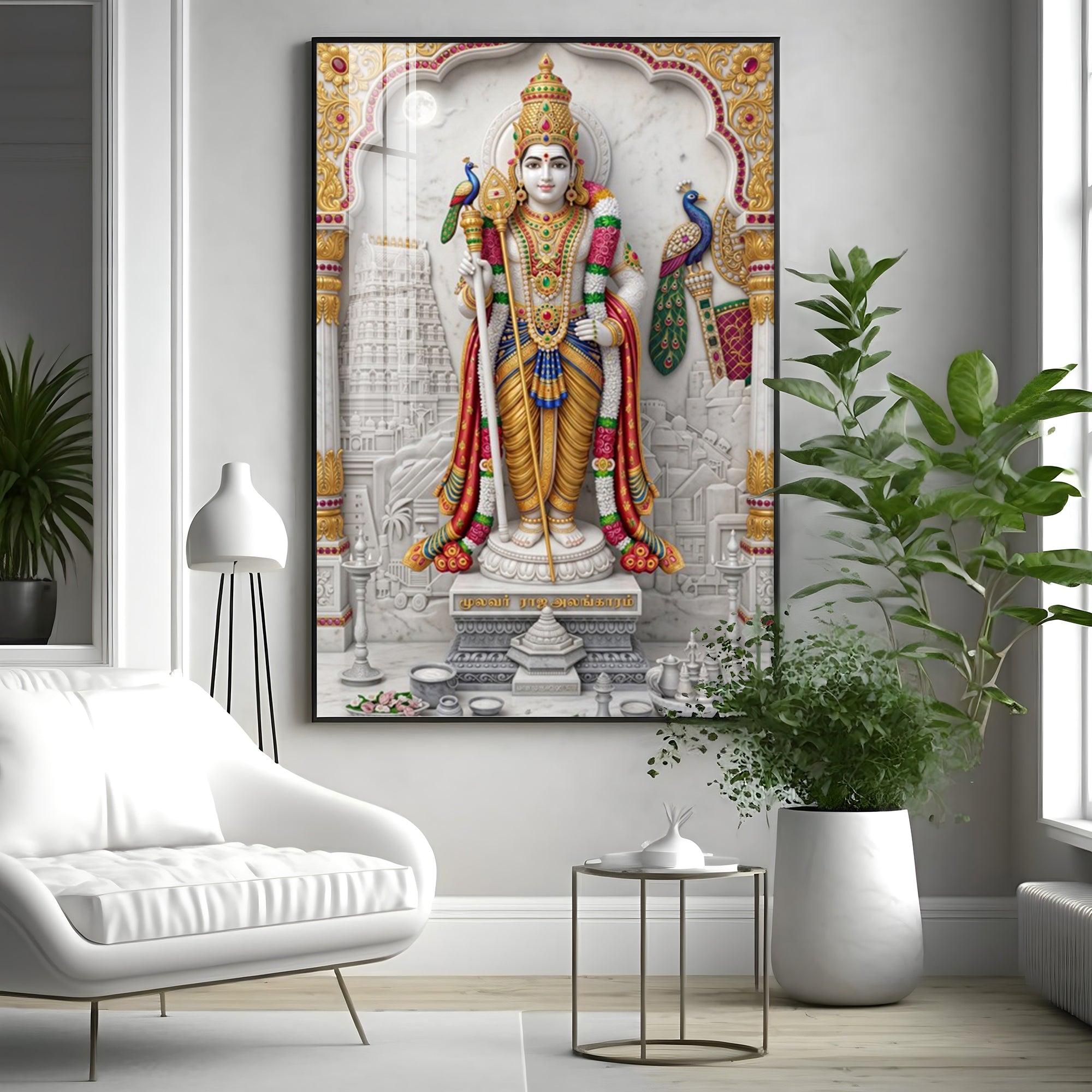 Divine Lord Subramanya Premium Acrylic Vertical Wall Art