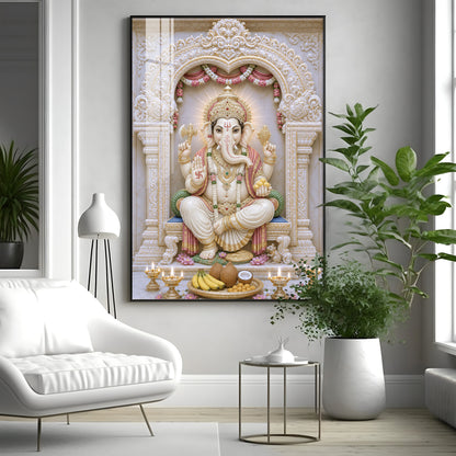Sacred Lord Ganesha Premium Acrylic Vertical Wall Art