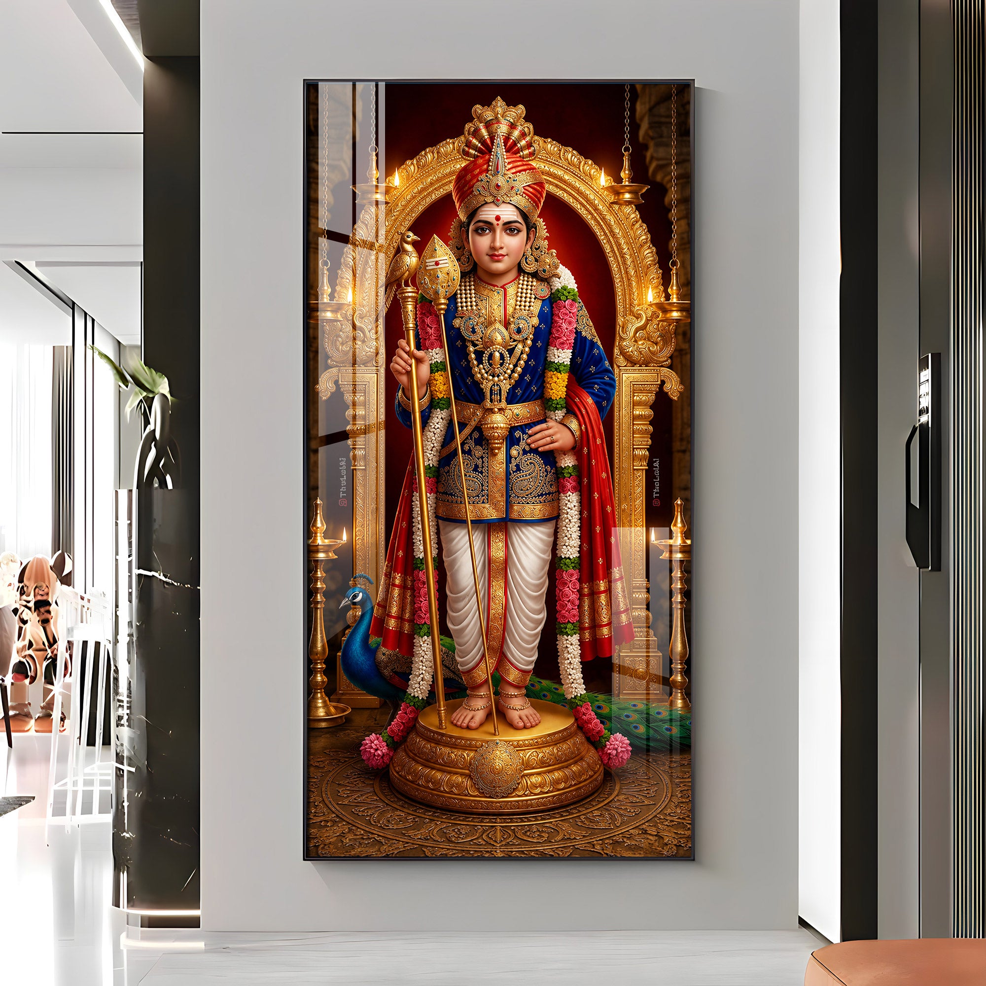 Depicting Lord Murugan Premium Acrylic Vertical Wall Art