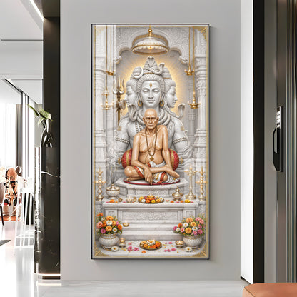 Swami Samarth With Mahadev Premium Acrylic Vertical Wall Art