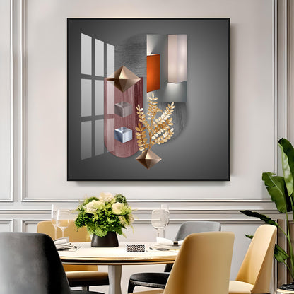 Geometric Designs With Gold Leaf Premium Acrylic Square Wall Art