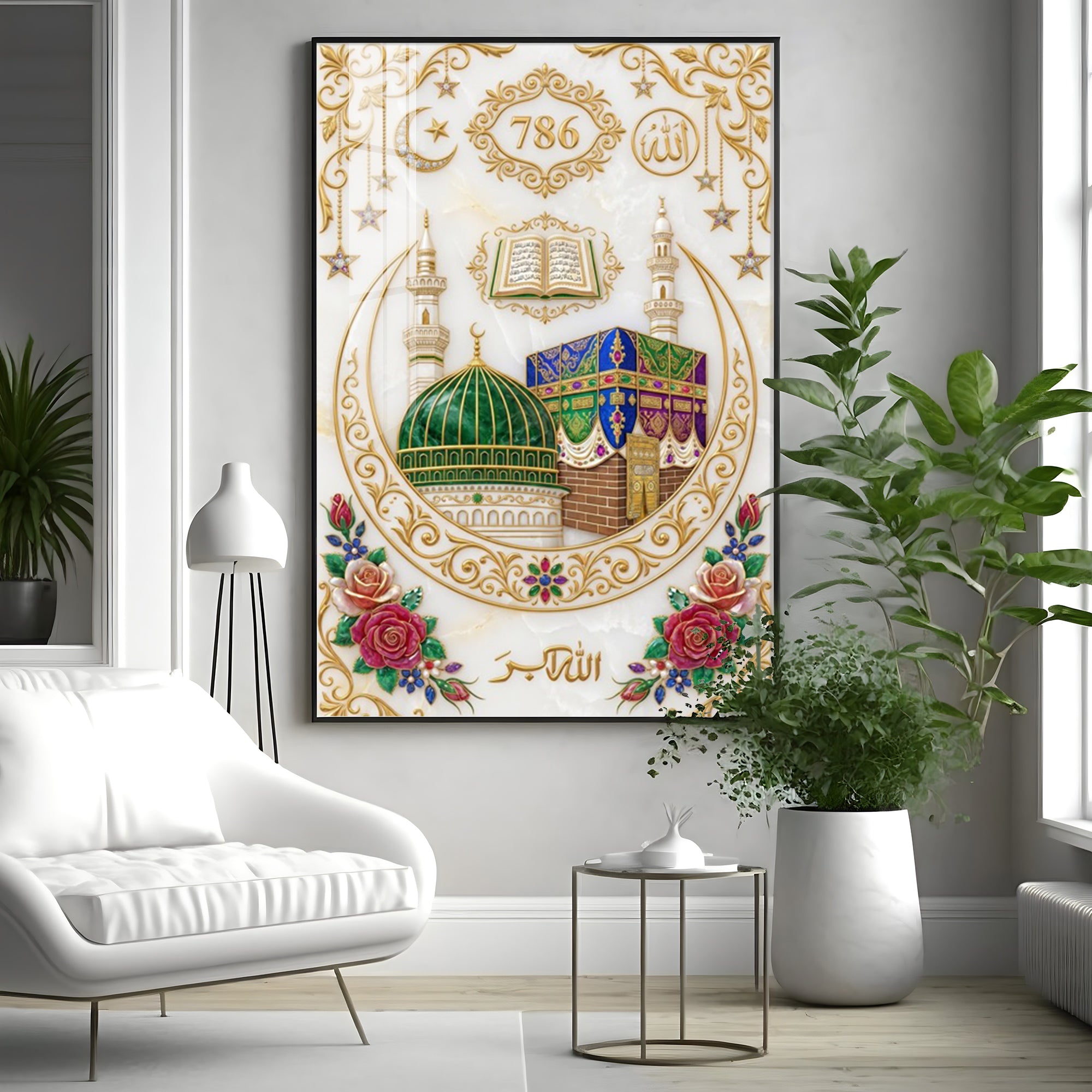 Kaaba & Al-Masjid An-Nabawi Premium Acrylic Vertical Wall Art