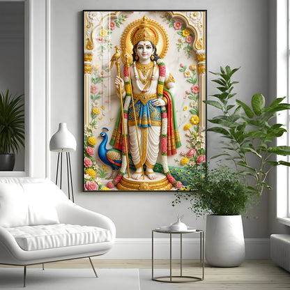 Murugan Premium Acrylic Vertical Wall Art