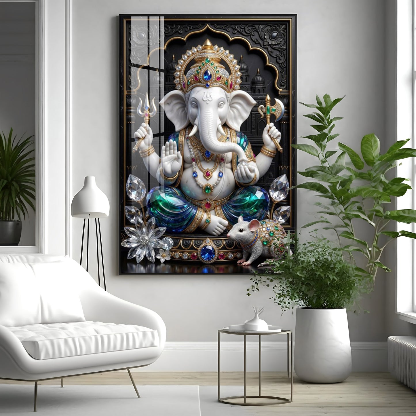 Hindu Deity Ganpati Ji Premium Acrylic Vertical Wall Art