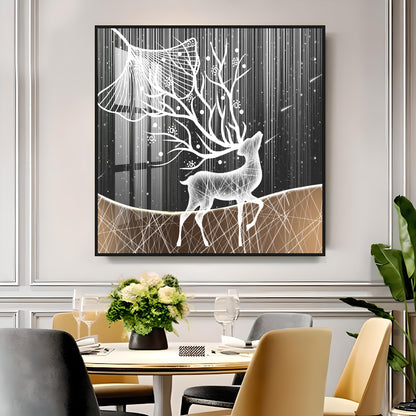 Beautiful Starry Meteor Deer Premium Acrylic Square Wall Art