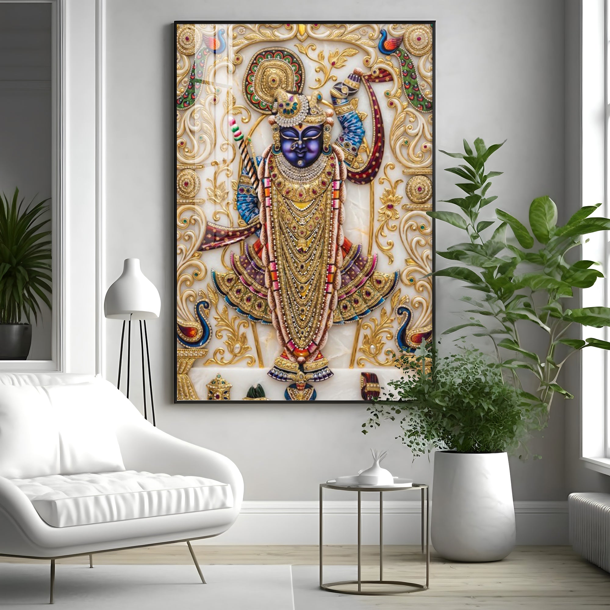 Lord Shrinathji Premium Acrylic Vertical Wall Art