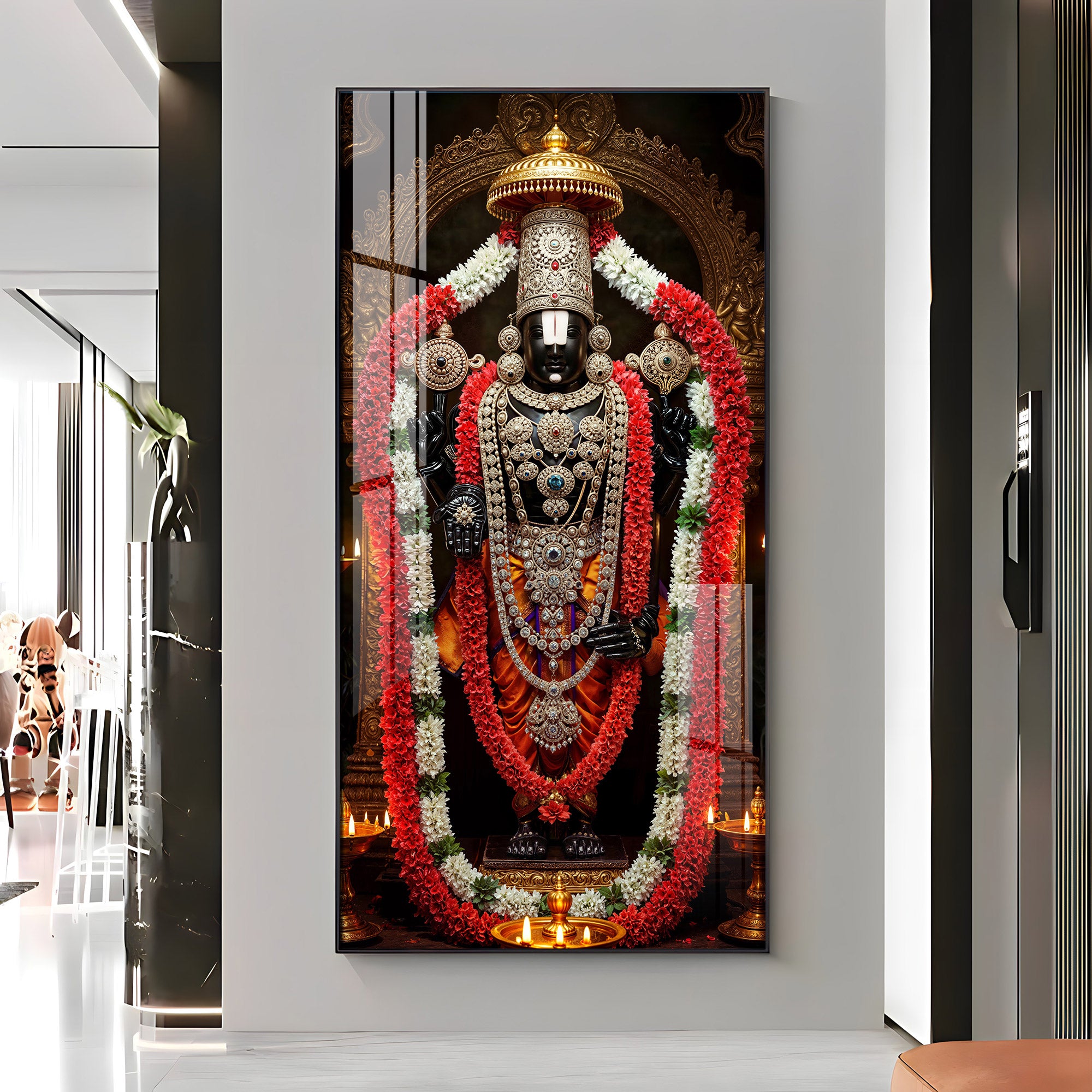 Lord Tirupati Balaji Premium Acrylic Vertical Wall Art