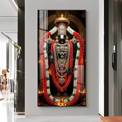 Lord Tirupati Balaji Premium Acrylic Vertical Wall Art
