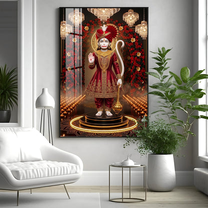 Lord Bajrangbali Premium Acrylic Vertical Wall Art