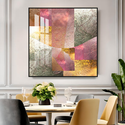 Gold Bronze Silver Patina Vintage Premium Acrylic Square Wall Art