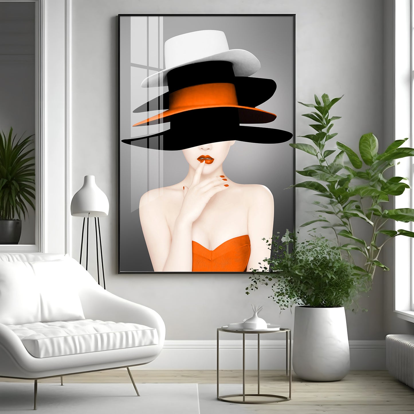 Modern Girl Classy Look Premium Acrylic Vertical Wall Art