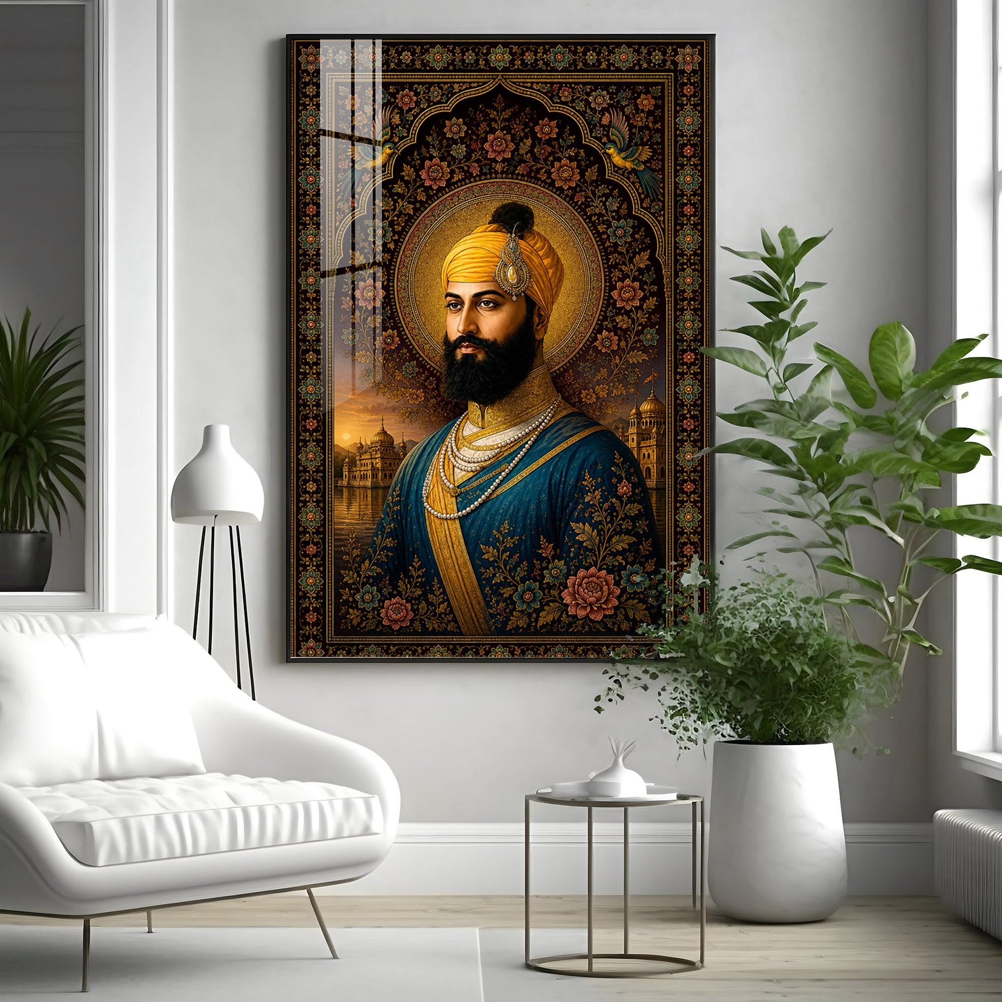 Guru Gobind Singh Ji Royal Portrait Premium Acrylic Vertical Wall Art