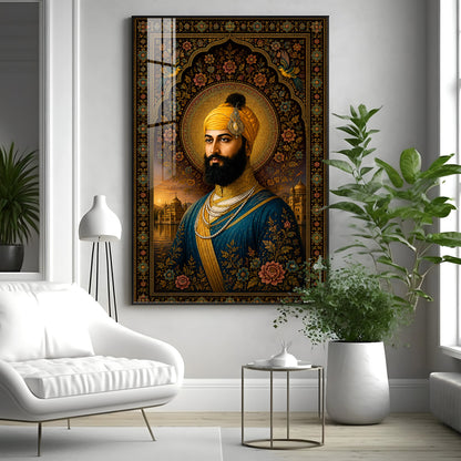 Guru Gobind Singh Ji Royal Portrait Premium Acrylic Vertical Wall Art