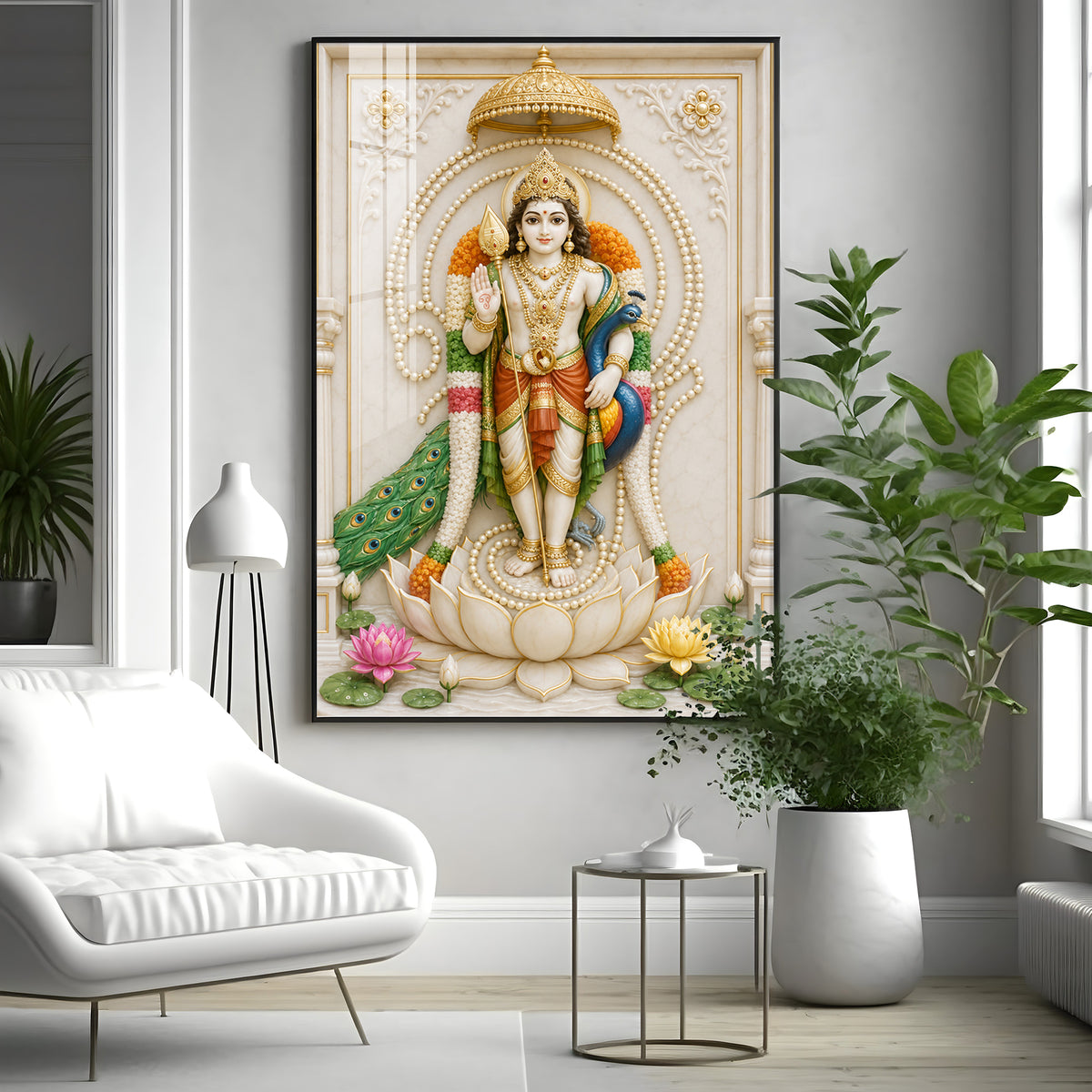 Divine Karthikeya Premium Acrylic Vertical Wall Art