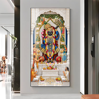 Divine Shrinathji Premium Acrylic Vertical Wall Art