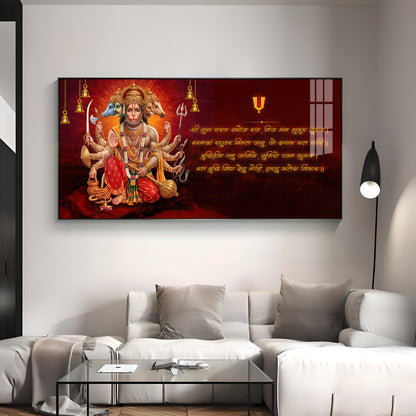 Panchmukhi Hanumanji Premium Acrylic Horizontal Wall Art