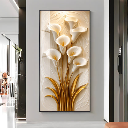 White Calla Lilies Flowers Premium Acrylic Vertical Wall Art