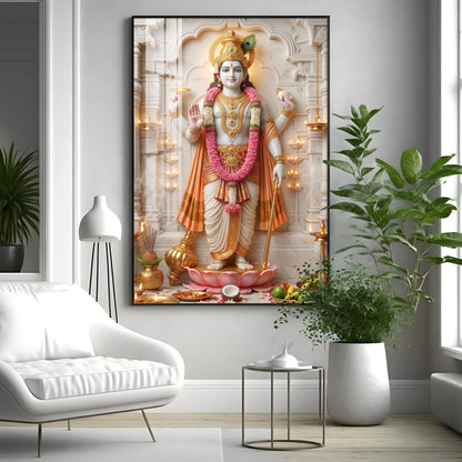 Vishnu Avatar Krishna Premium Acrylic Vertical Wall Art