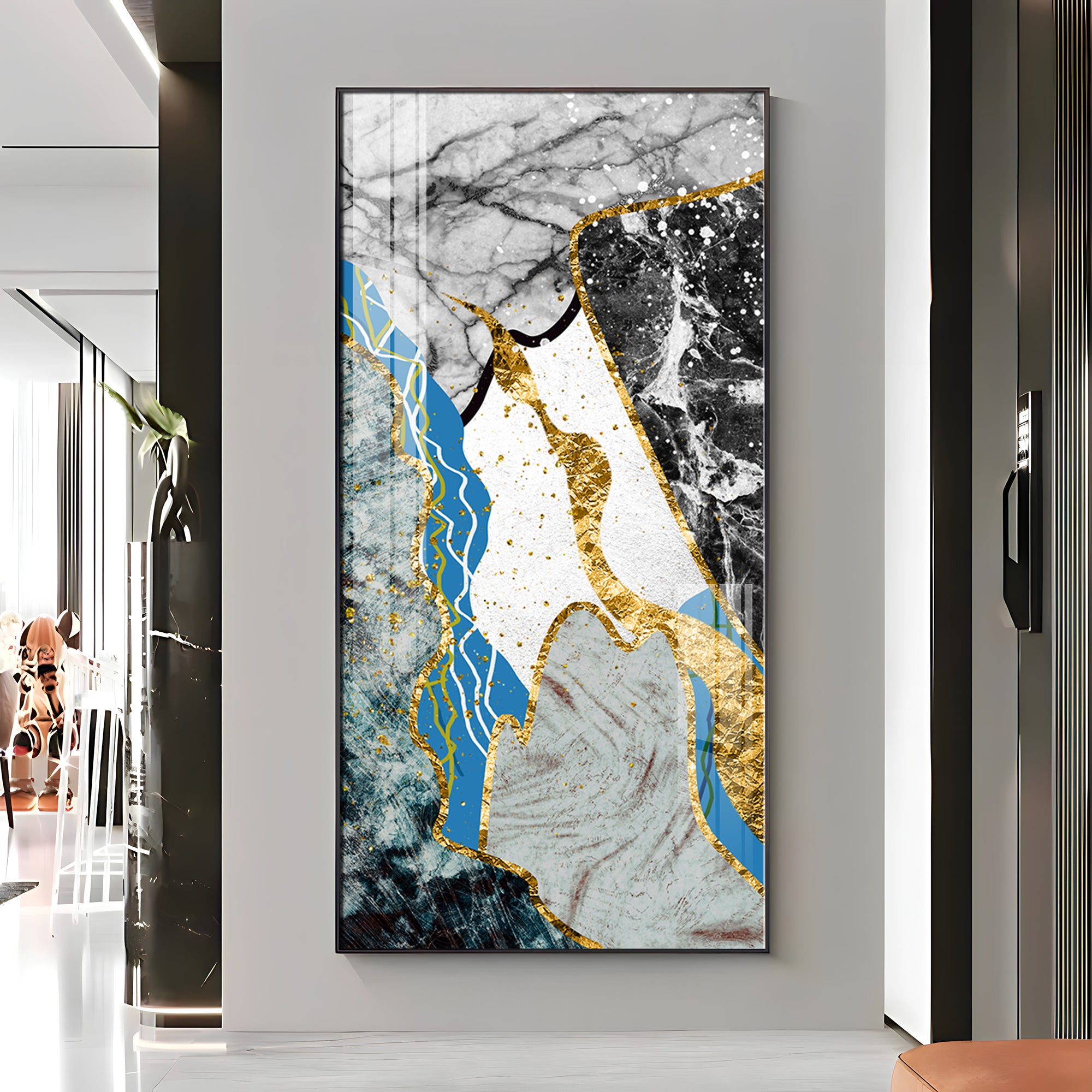 Blue Bliss Wave Premium Acrylic Vertical Wall Art