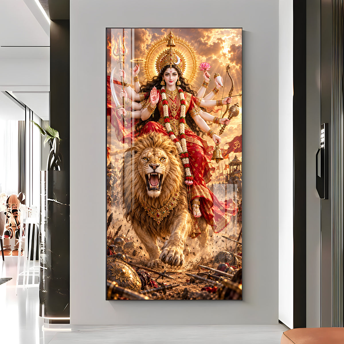 Maa Chandraghanta Premium Acrylic Vertical Wall Art