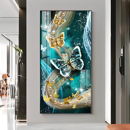 Pair Of Butterfly Premium Acrylic Vertical Wall Art