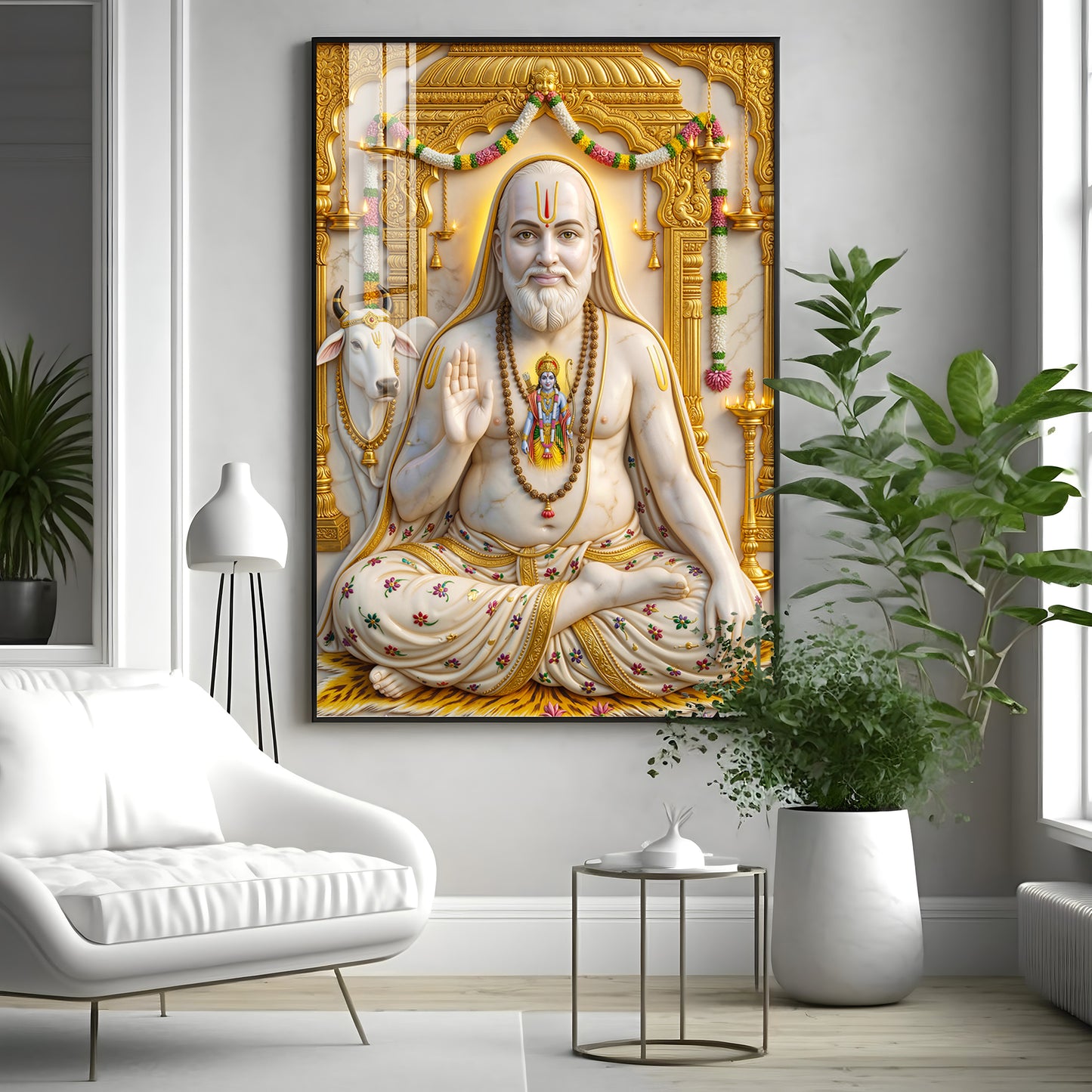 Sri Guru Raghavendra Swamy Premium Acrylic Vertical Wall Art