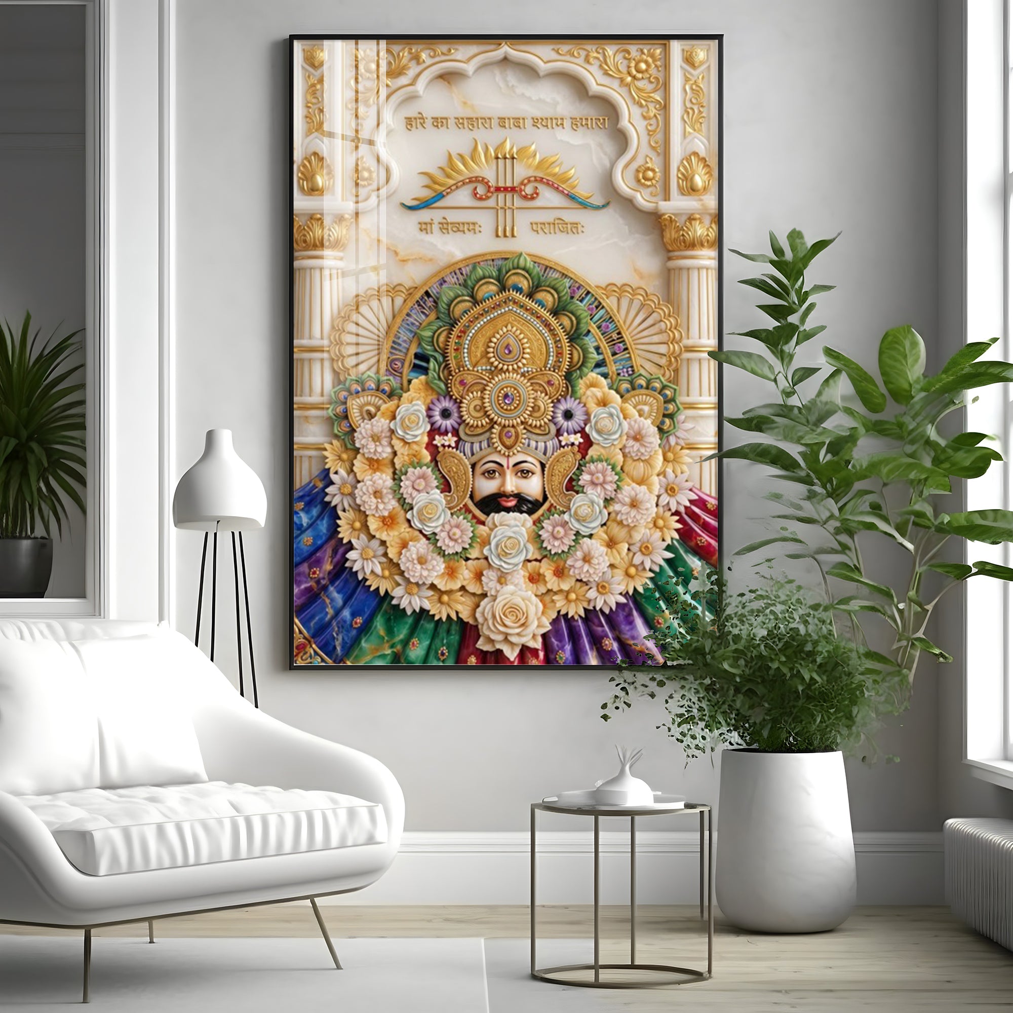 Lord Khatu Shyam Ji Premium Acrylic Vertical Wall Art