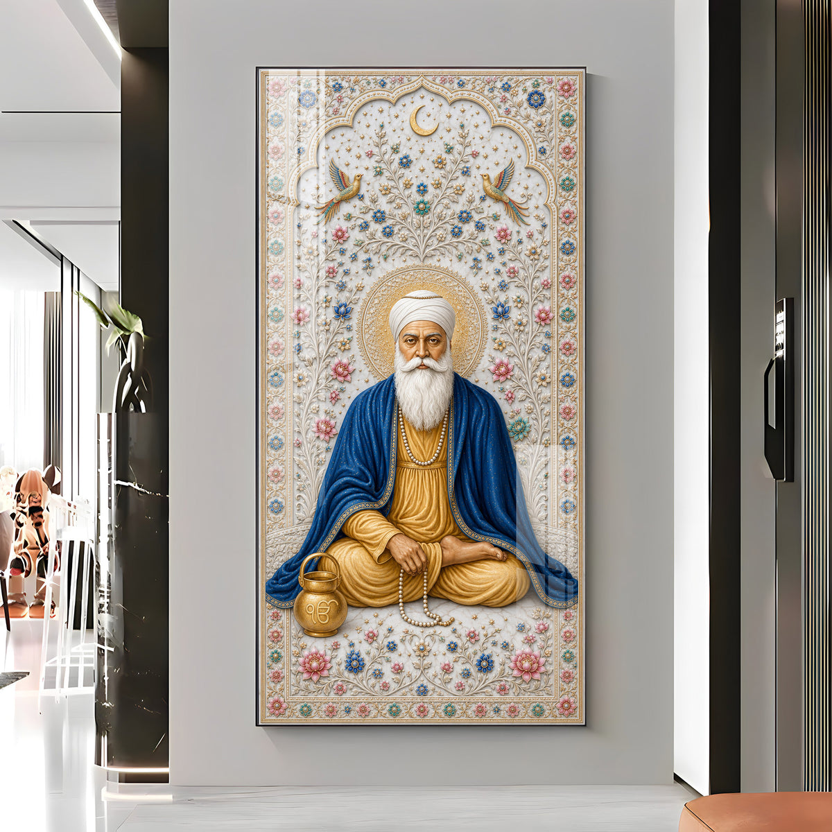 Holy Guru Nanak Dev Ji Premium Acrylic Vertical Wall Art