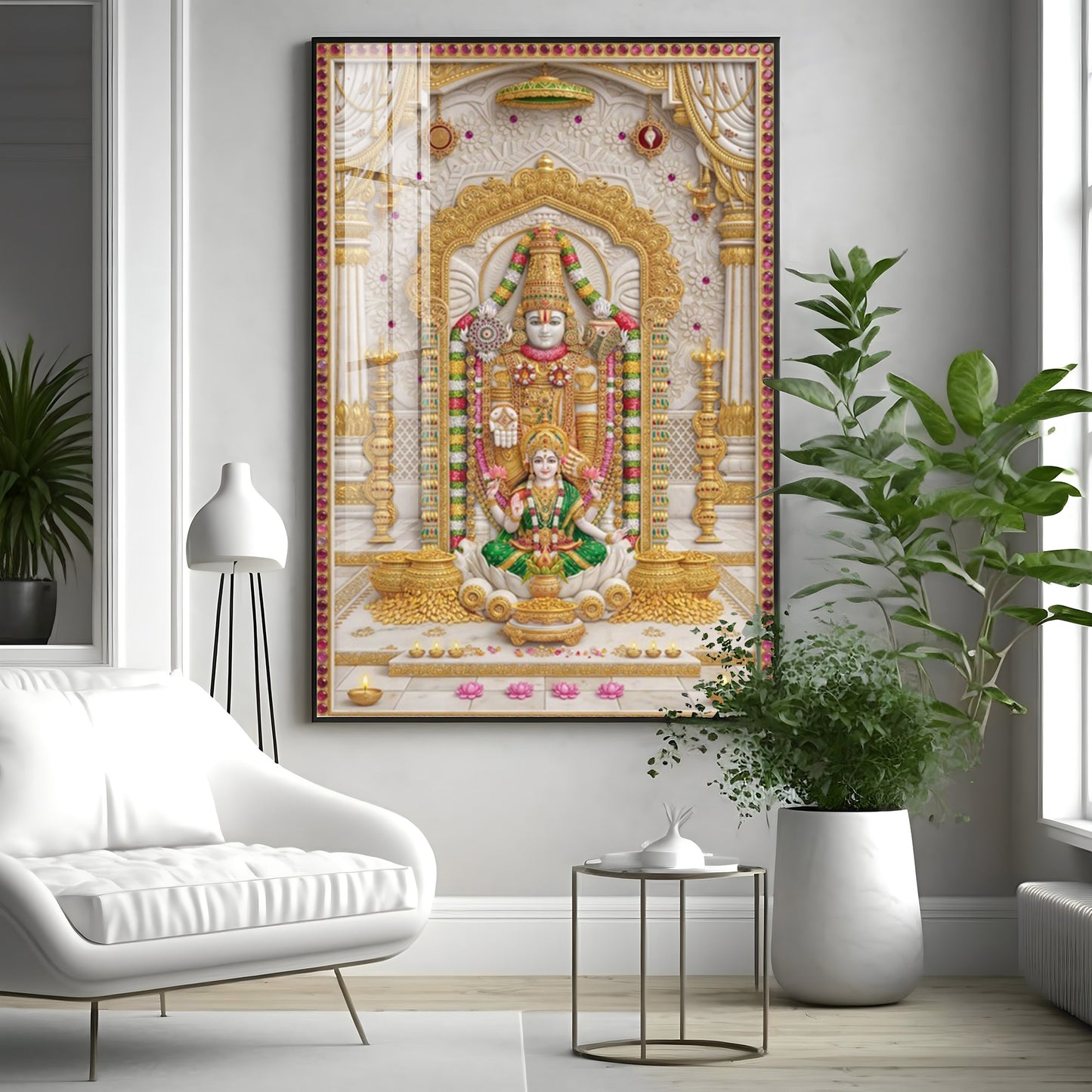 Hindu God Tirupati Venkatachalapathy Premium Acrylic Vertical Wall Art