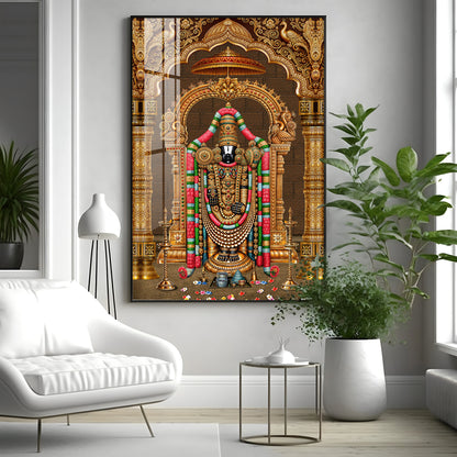 God Tirupati Balaji Premium Acrylic Vertical Wall Art