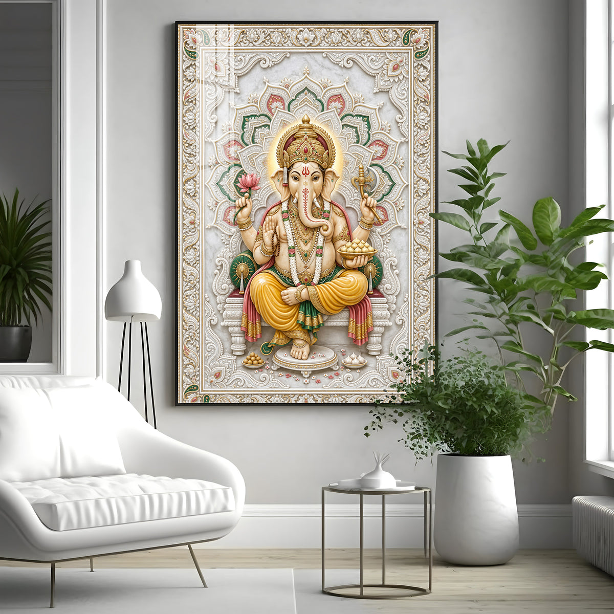 Lord Vinayak Premium Acrylic Vertical Wall Art
