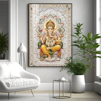 Lord Vinayak Premium Acrylic Vertical Wall Art
