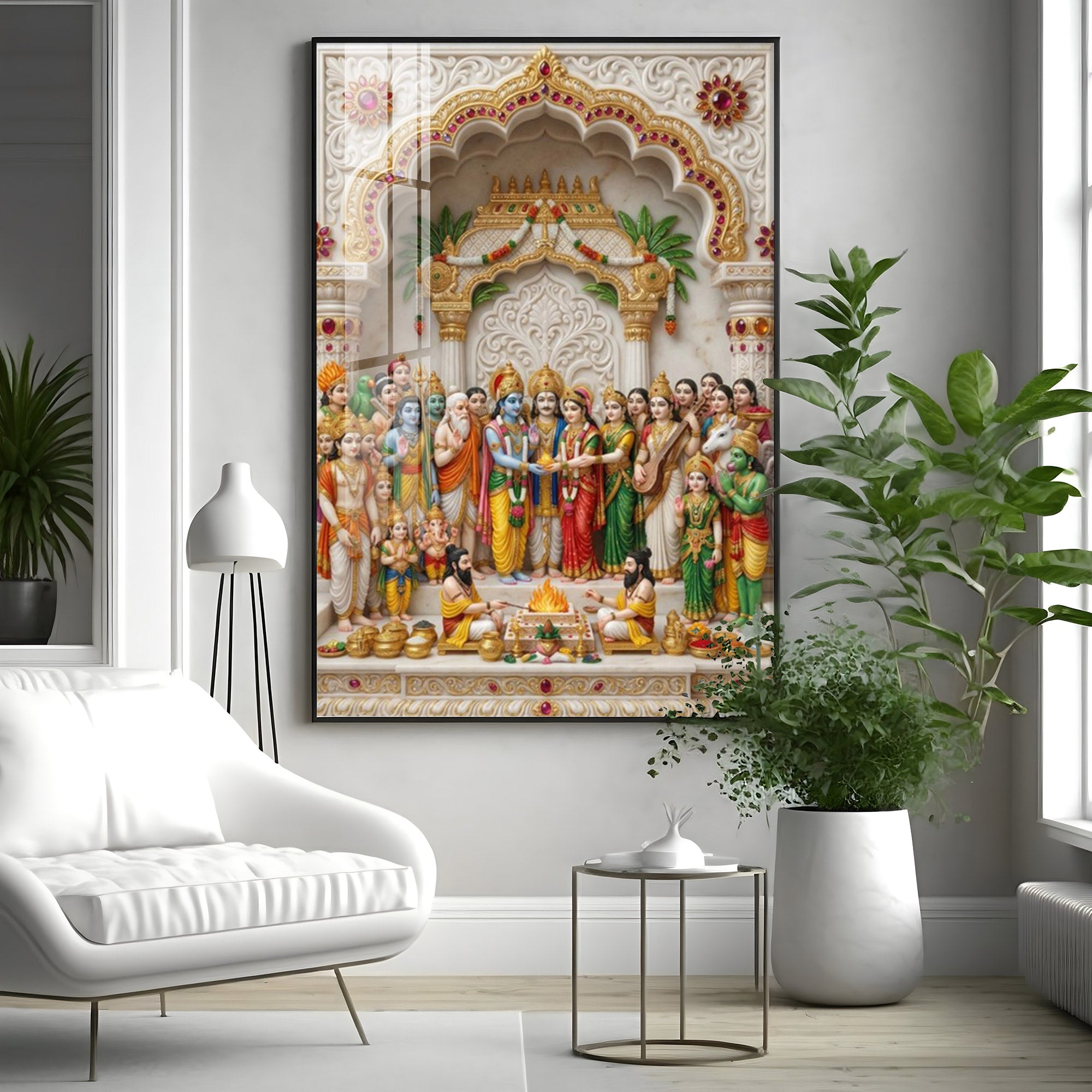 Jay Shri Ram Darbar Premium Acrylic Vertical Wall Art