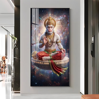 Hanuman in the Cosmos Premium Acrylic Vertical Wall Art