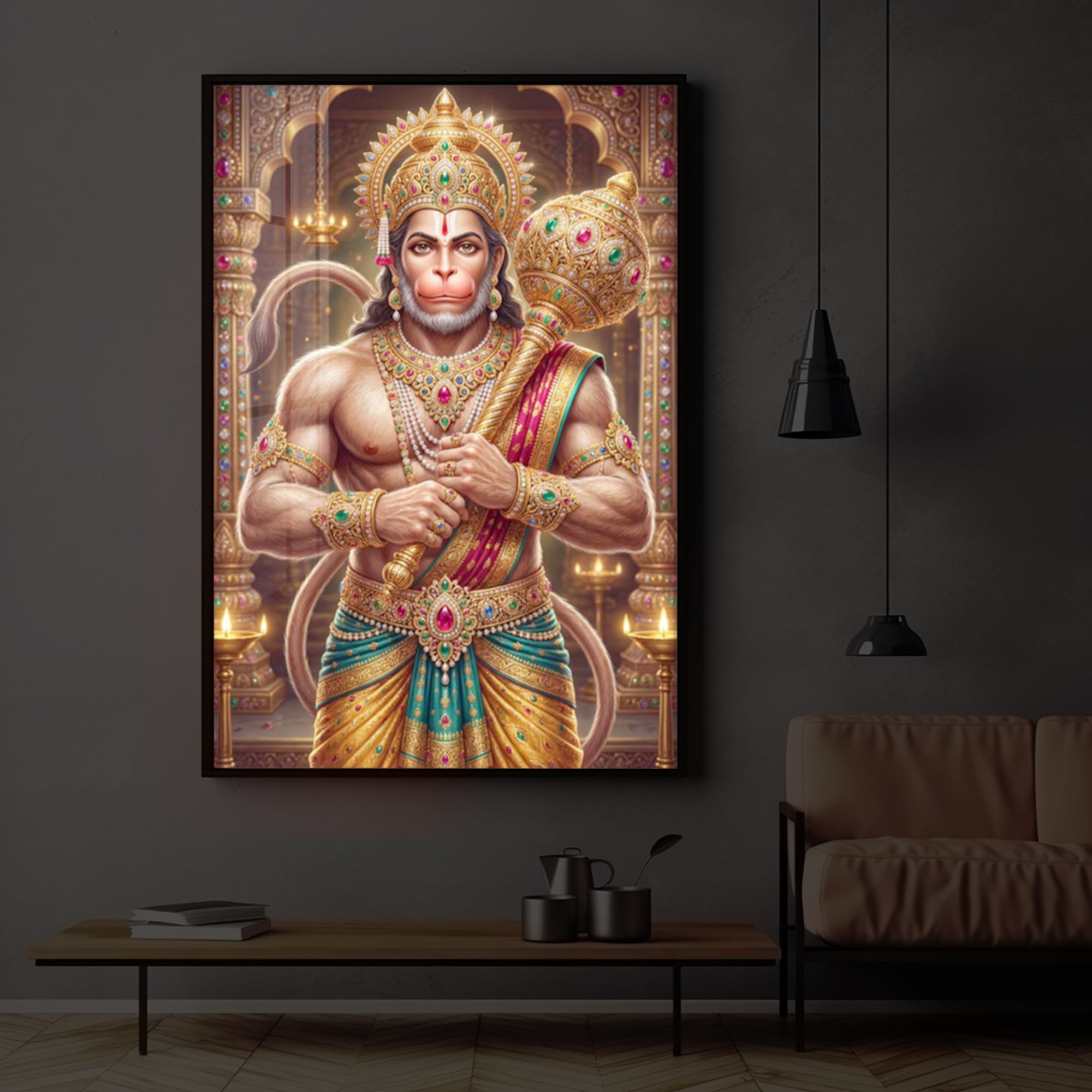 Jay Bajarangbali Modern Luxury Backlight Vertical Wall Art