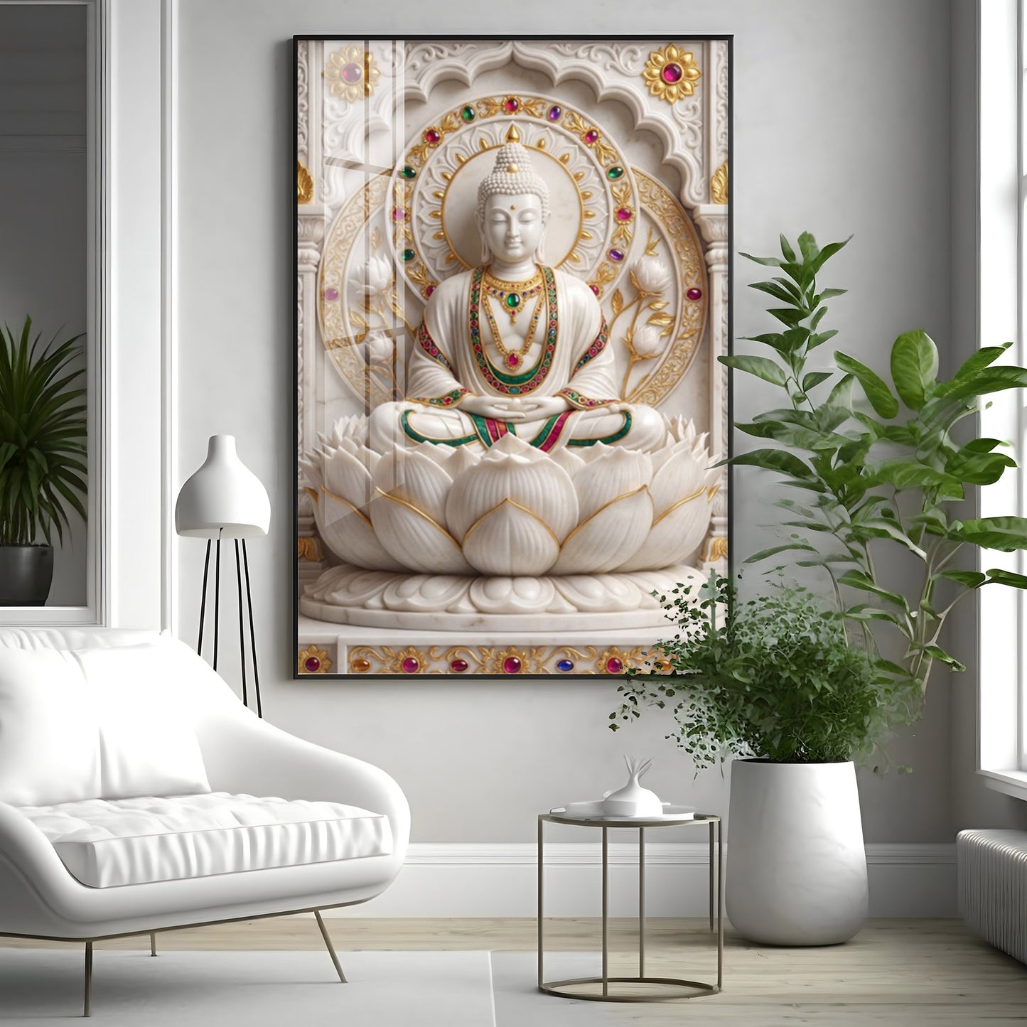 Peaceful Buddha Meditation Premium Acrylic Vertical Wall Art