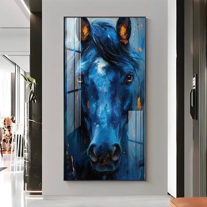 Blue Horse Premium Acrylic Vertical Wall Art