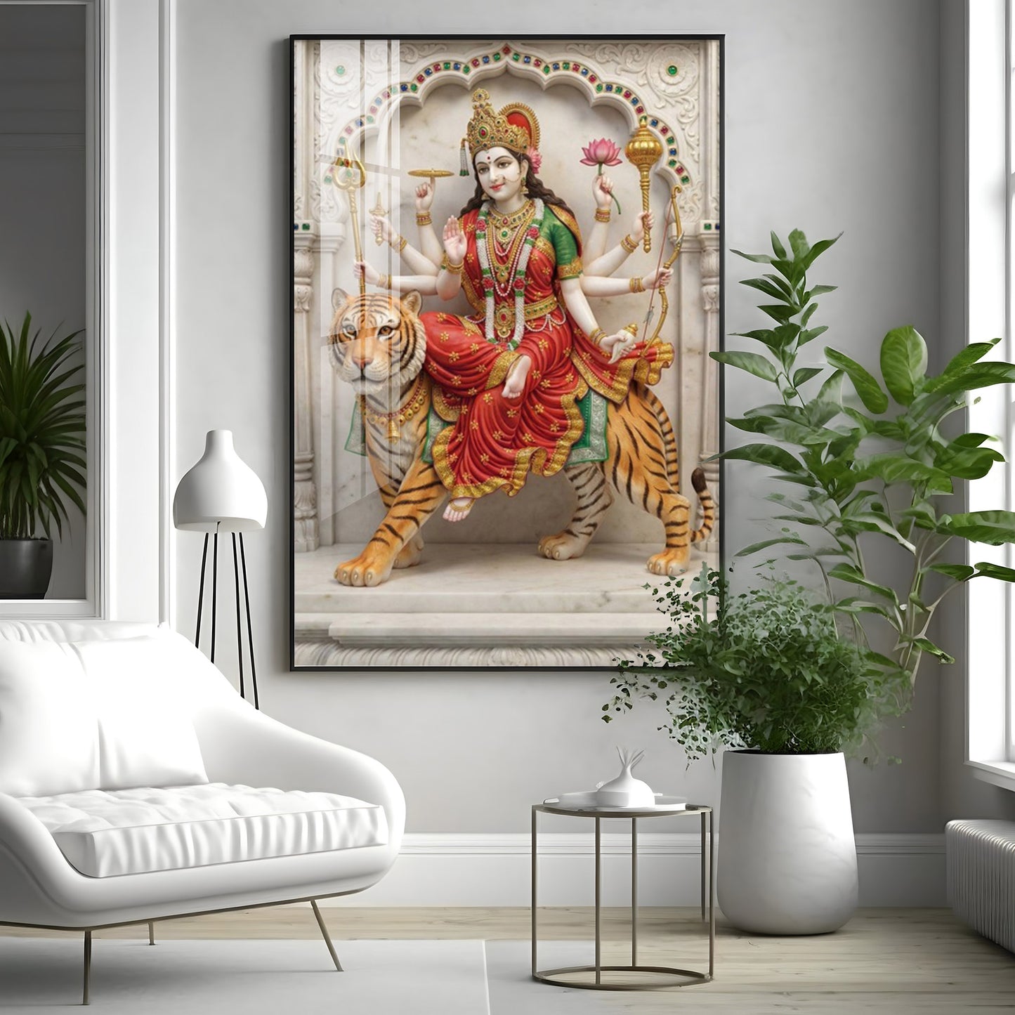 Divine Serenity Of Maa Durga Premium Acrylic Vertical Wall Art